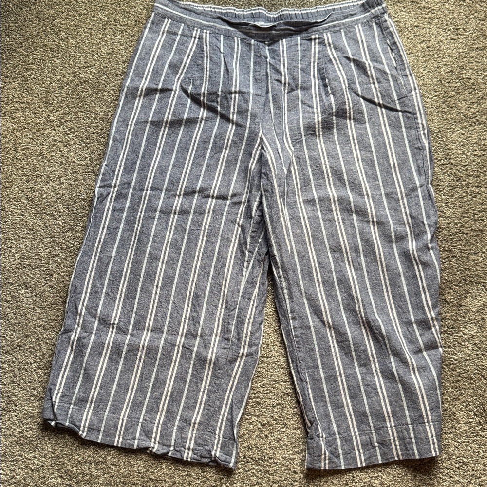 beachlunchlounge Blue and White Striped Capris